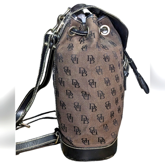 Dooney & Bourke DB Signature Canvas and Leather Backpack - Picture 12 of 15